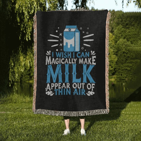 Milk Cow Farmer Farm Farming Woven Blankets