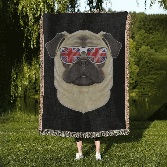 Pug UK Sunglasses I English Flag I Union Jack Woven Blankets