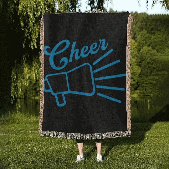 cheer cheer megaphone symbol Woven Blankets