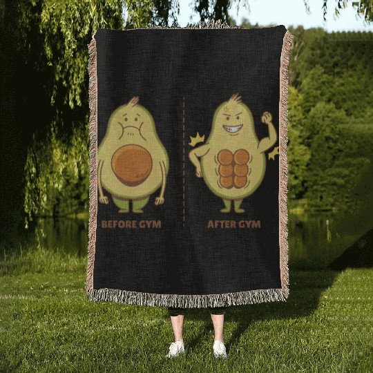Muscle Avocado Woven Blankets
