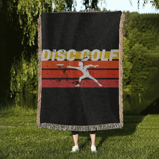 Disc Golf Vintage Woven Blankets Funny Frolf Distressed