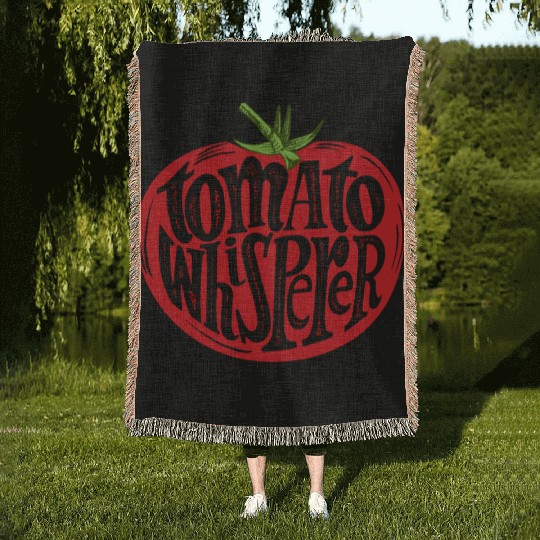 Tomatoes Gardener Vegetable Drawing Gardening Woven Blankets