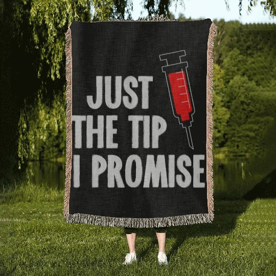 Nurses Week Woven Blankets Just The Tip Syringe Nurse Woven Blankets