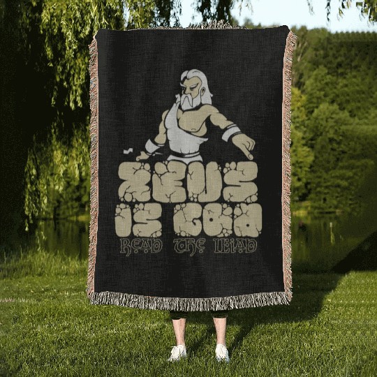 Zeus is god! Woven Blankets