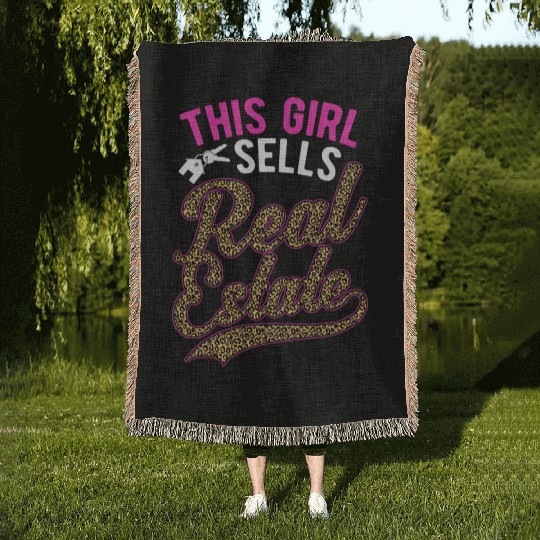This Girl Sells Real Estate Broker House Agent Woven Blankets