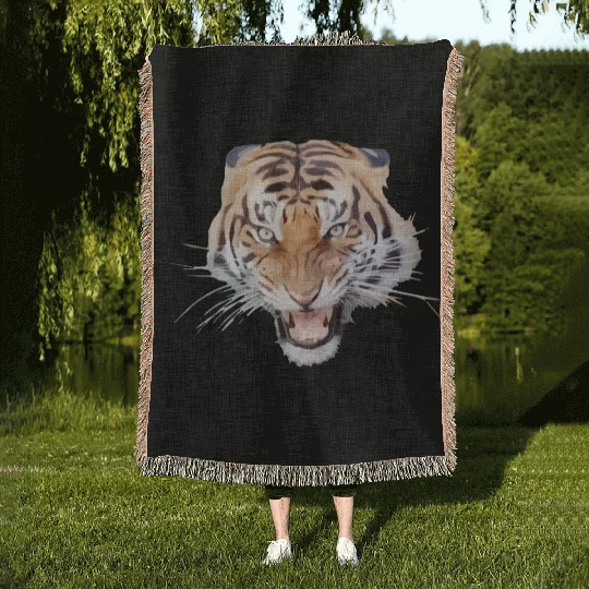 Wild Tiger - Wild Hissing - Wilderness Woven Blankets