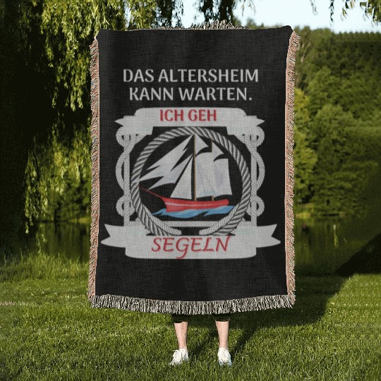 Sailing Sailor Boat Sailing Boat Men's Retirement Woven Blankets