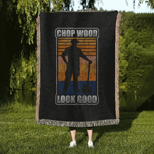 Lumberjack Chainsaw Woven Blankets