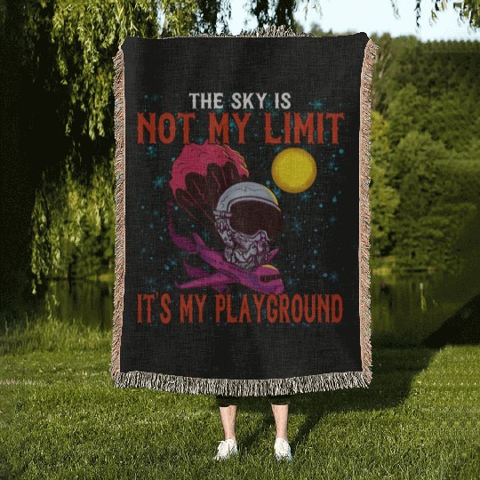The Sky Is My Playground Skydive Funny Cute Woven Blankets