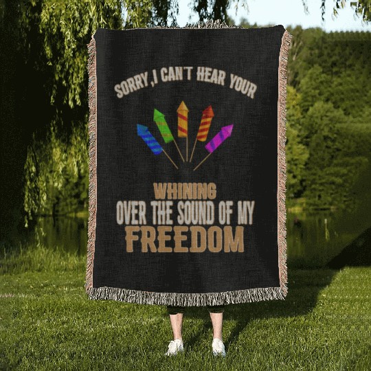 The Sound Of My Freedom Humor Graphic Woven Blankets