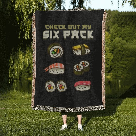 Sushi Japanese Gym Gift Woven Blankets