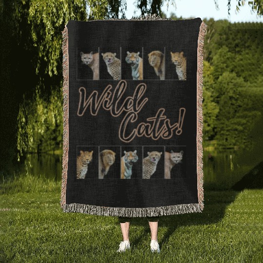 WILDCATS! | Lion, Leopard, Cheetah, Puma, Tiger Woven Blankets