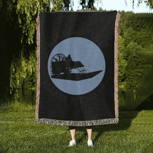 Airboat Fanboat Airboating Planeboat Swamp boat Woven Blankets