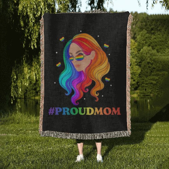 LGBTQIA+ #Proudmom Mother's Day Woven Blankets