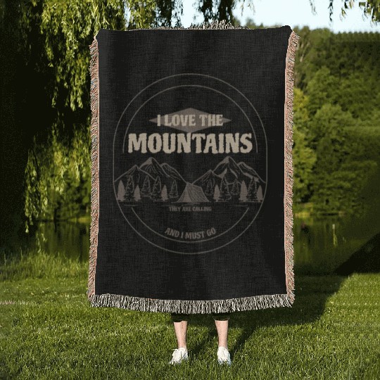 I Love The Mountains Woven Blankets