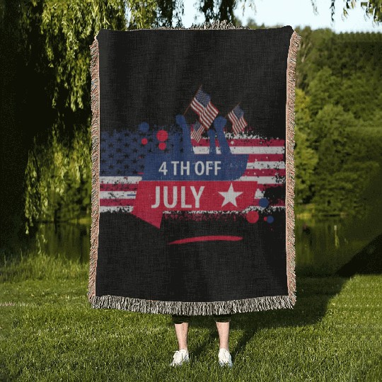 Independence Day, US Happy Independence Day 4th. Woven Blankets