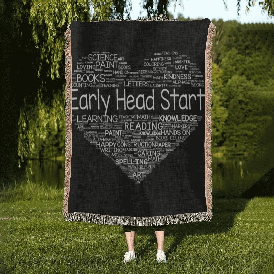 Team Early Head Start Heart Back To School Funny Woven Blankets
