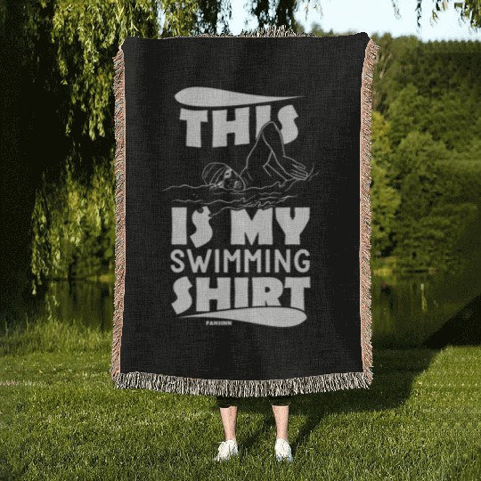 Swimming lifeguard swimming course outdoor pool gi Woven Blankets