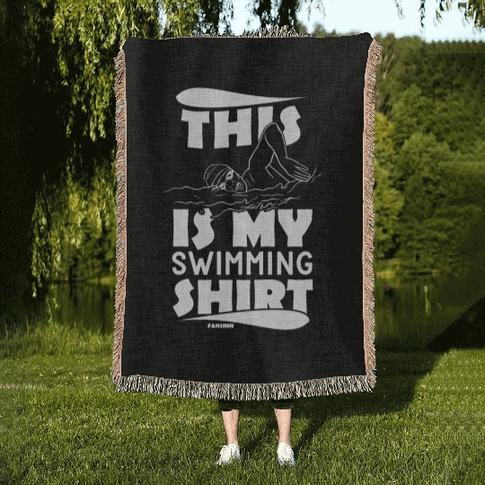 Swimming lifeguard swimming course outdoor pool gi Woven Blankets