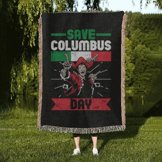 Columbus Day Italian Pride Woven Blankets