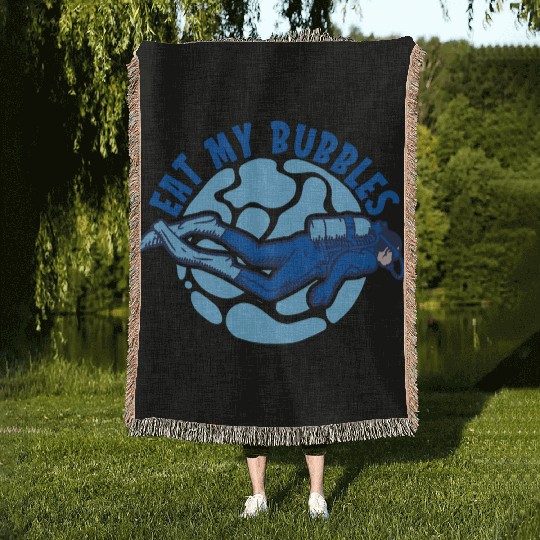 Scuba Diving Diver Woven Blankets