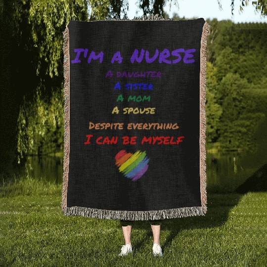 Rainbow Nurse Woven Blankets