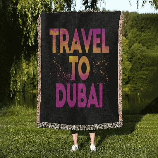 Travel To Dubai Woven Blankets