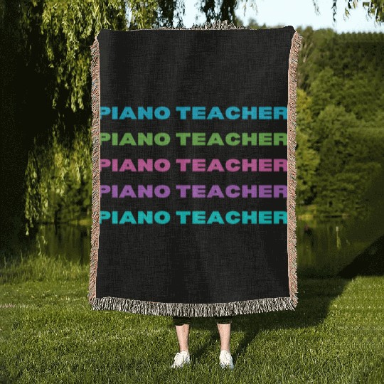 Piano Teacher Multi Color Woven Blankets