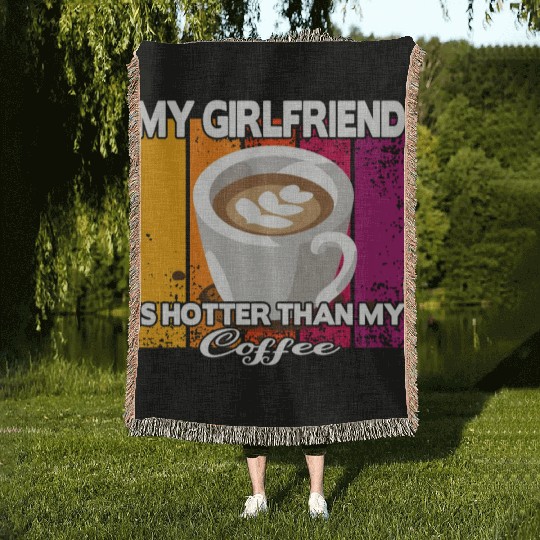 my girlfriend taken love valentines day coffee Woven Blankets