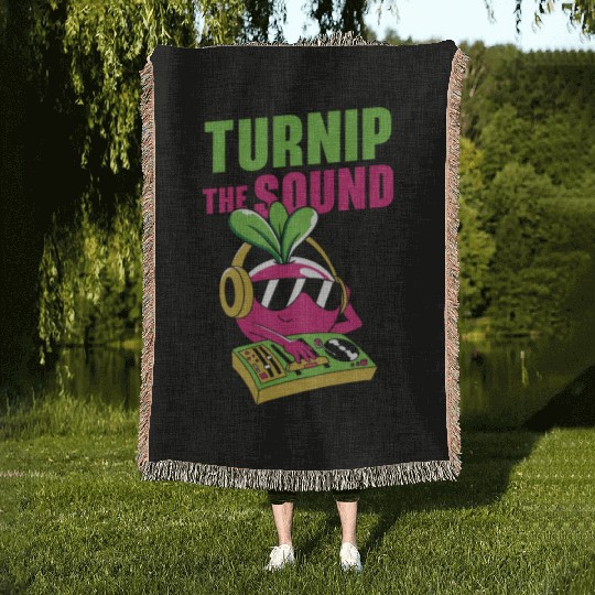 Music Turnip Party Music Lover Vegetable Woven Blankets