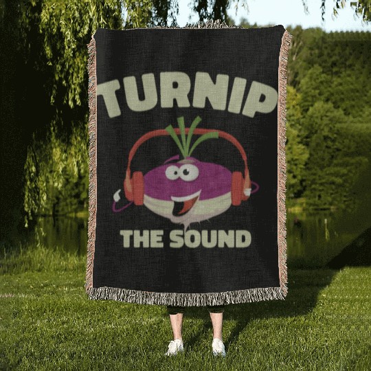 Music Turnip Party Music Lover Vegetable Woven Blankets