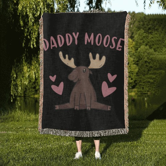 Elk Daddy Moose Woven Blankets