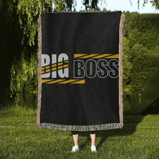 Big Boss typography Woven Blankets
