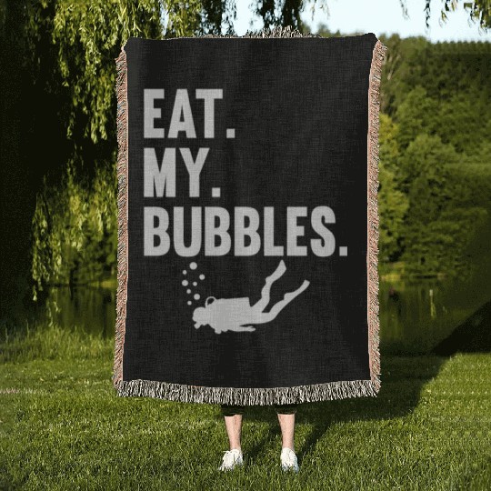 Scuba Diving Diver Woven Blankets