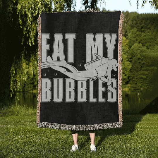 Scuba Diving Diver Woven Blankets