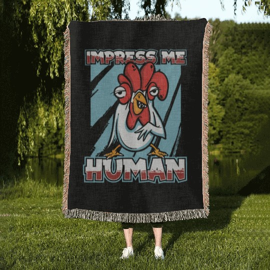 Chicken Farming Farmer Woven Blankets