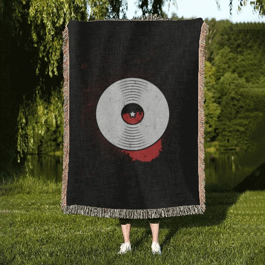 Vinyl Record DJ Retro Music Lover Woven Blankets