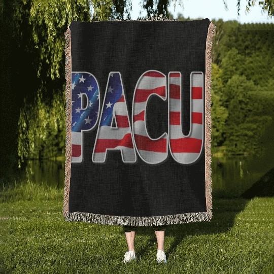 Nurses USA Flag Stars Stripes PACU Woven Blankets