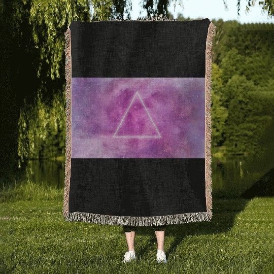 triangle, space, universe, galaxy Woven Blankets