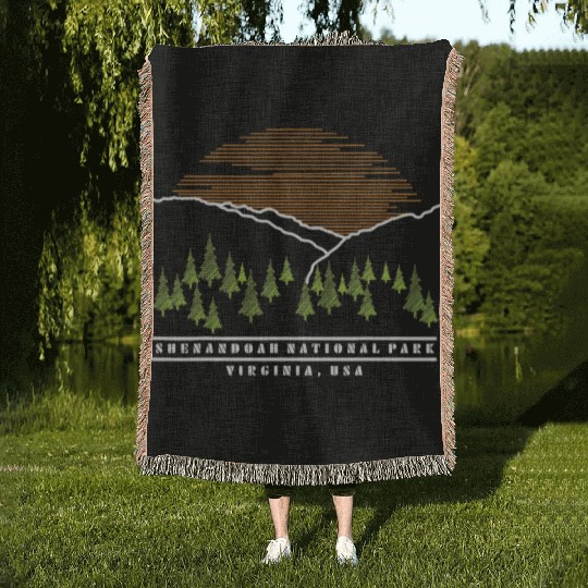 Shenandoah Valley Virginia US National Park Camp Woven Blankets