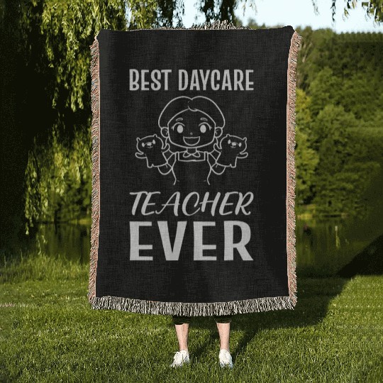 Best Daycare Teacher Toddler Teacher Gift Woven Blankets