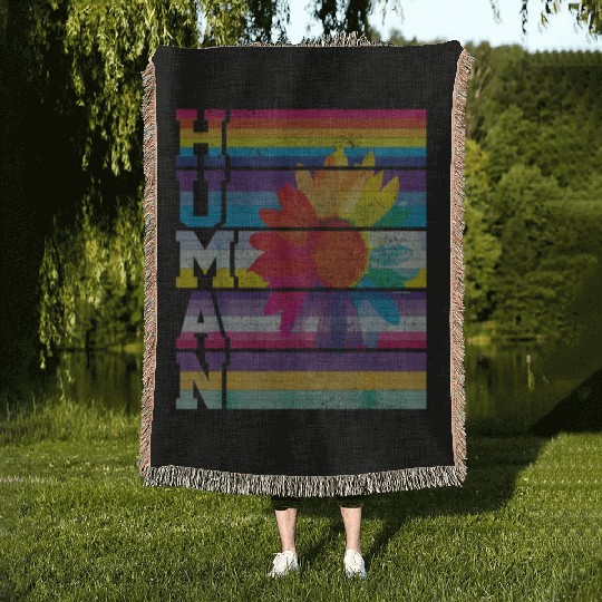 Human and Sunflower Pride Woven Blankets