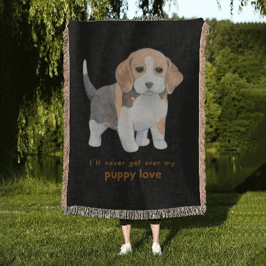 I'll Never Get over my Puppy Love. Adorable Beagle Woven Blankets