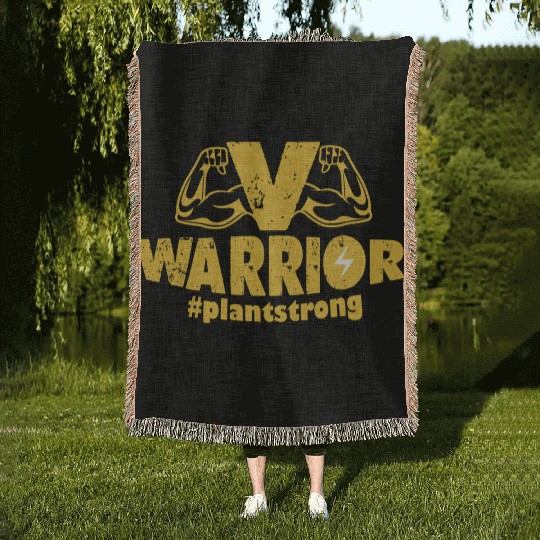 V Warriors vegans #plantstrong Woven Blankets
