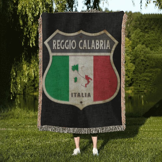 Reggio Calabria Italy coat of arms flags design Woven Blankets