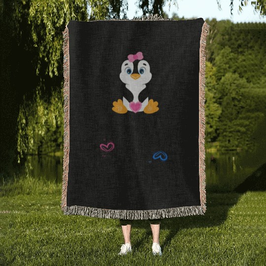 I love my little sister Pinguin Woven Blankets