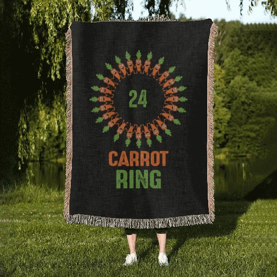 24 Carrot Ring Original and Clever vegetable pun Woven Blankets