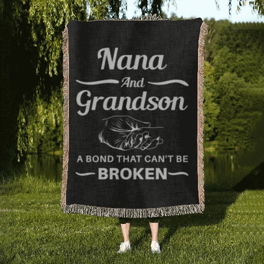 Nana And Grandson A BondThat Can't Be Broken Woven Blankets