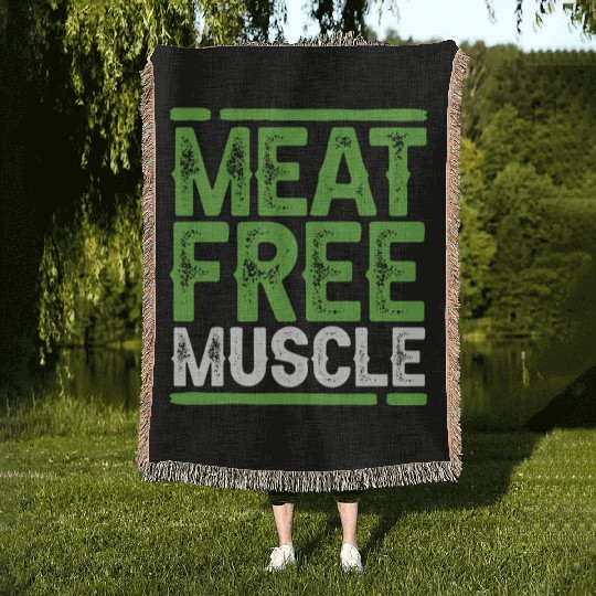 Meat Free Muscle Plantstrong Woven Blankets
