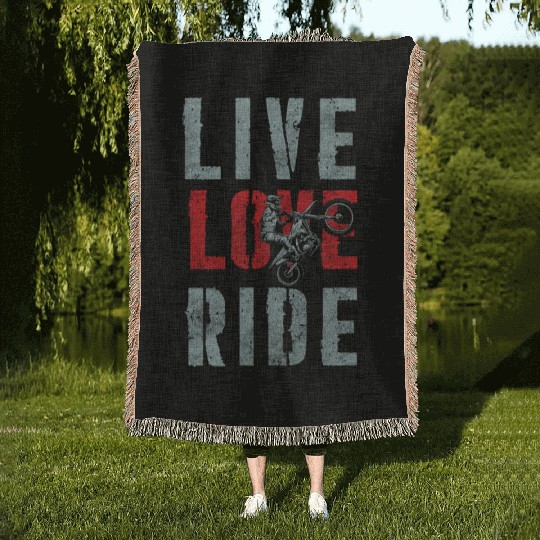 Biker Hard Rock Racing Motocross Woven Blankets